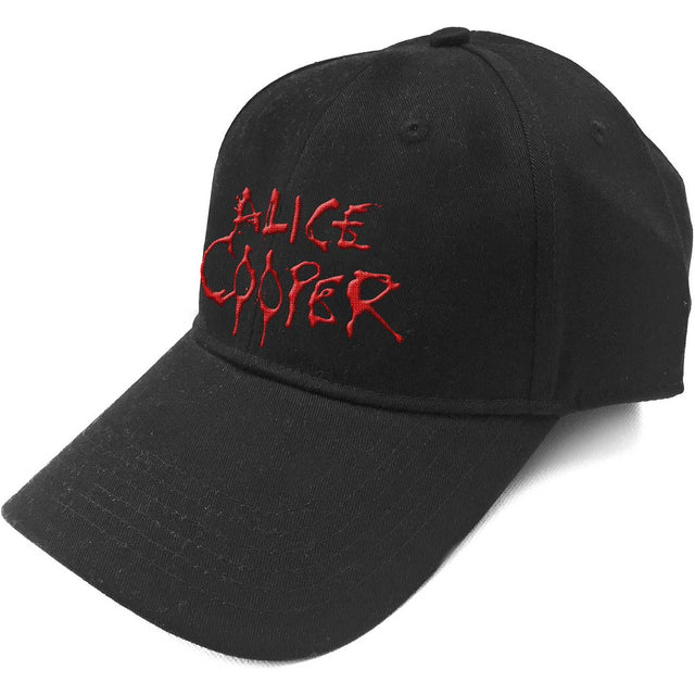 Black baseball cap with the text 'ALICE COOPER' in red on the front.
