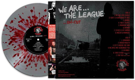 Album cover for 'Anti-Nowhere League' with a central graphic and text on a black background