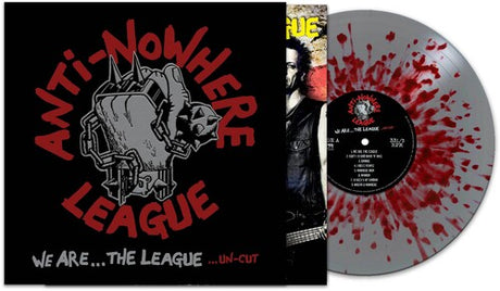 Album cover for 'Anti-Nowhere League' with a central graphic and text on a black background