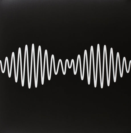 Black vinyl record album cover featuring a white graphic of a sound wave in the center.