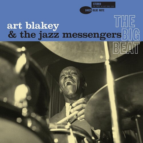 Limited edition vinyl LP of Art Blakey & The Jazz Messengers, titled 'The Big Beat'. The cover features a black and white image of a smiling man on drums, with the band and album title.