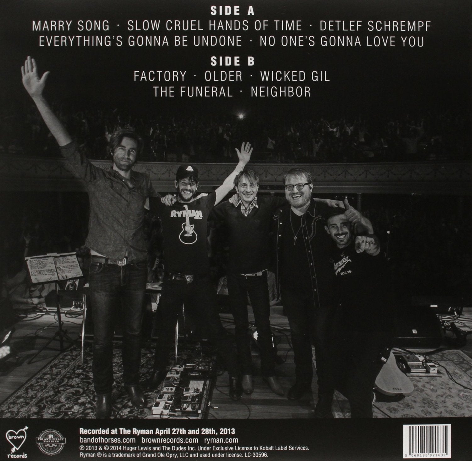 Band Of Horses - Acoustic At The Ryman