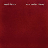 Beach House - Depression Cherry This image features the album cover for "Depression Cherry" by Beach House, their fifth full-length record. The cover art is minimalist, utilizing a deep red background with white text that clearly displays the album name and artist.