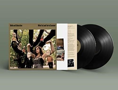 A vinyl record titled 'Belle & Sebastian - What To Look For In Summer' with album cover art featuring a group photo of the band members.