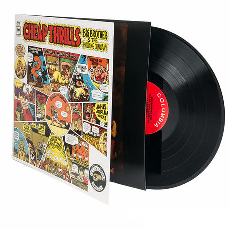 Vinyl record with colorful cover featuring comic book-style art and 'Cheap Thrills' text.