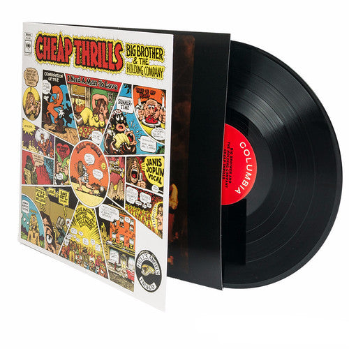 Vinyl record with colorful cover featuring comic book-style art and 'Cheap Thrills' text.