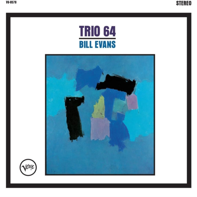 Album cover for 'Trio 64' by Bill Evans with abstract design and text.
