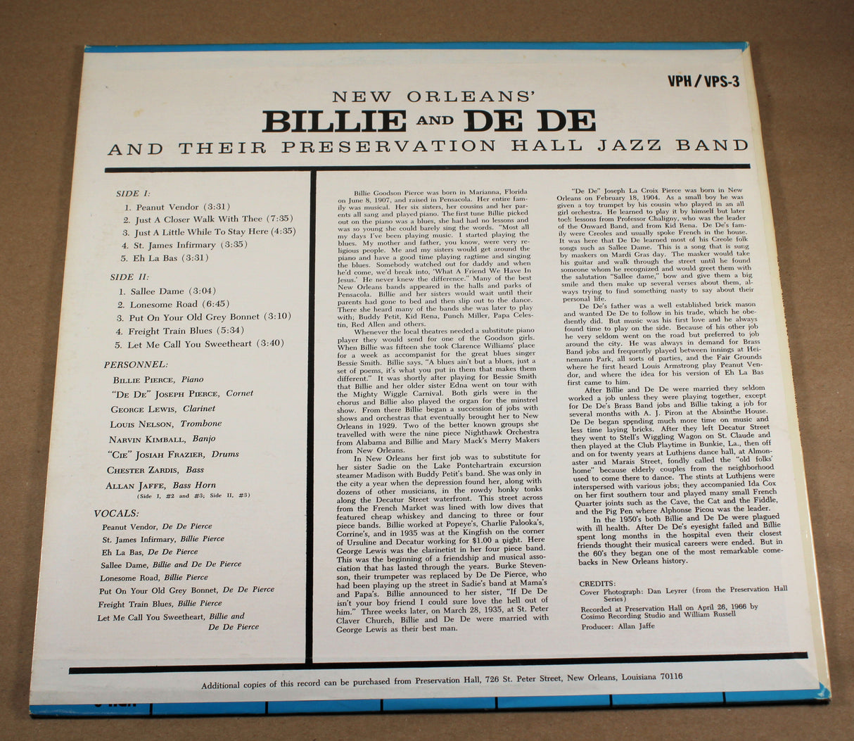 Billie & De De - Preservation Hall Jazz Band