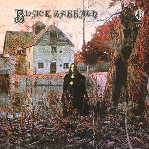 Black Sabbath - Black Sabbath Album cover for Black Sabbath featuring a person in a dark coat standing near a tree with a whimsical house in the background.