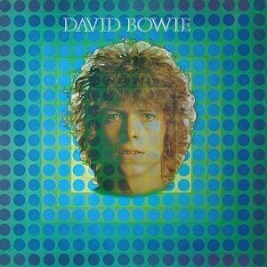 Bowie, David - Space Oddity Vinyl record cover featuring a portrait of David Bowie with a blue background and the title 'DAVID BOWIE' at the top.