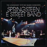 Vinyl record cover for Bruce Springsteen & E Street Band 1979 No Nukes Concerts showing a live shot of the band on stage.