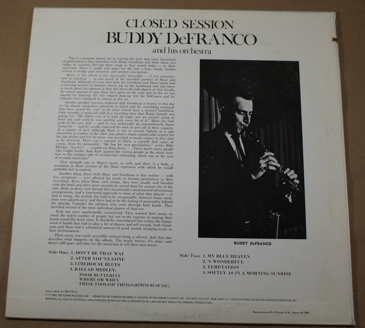 DeFranco, Buddy - Closed Session