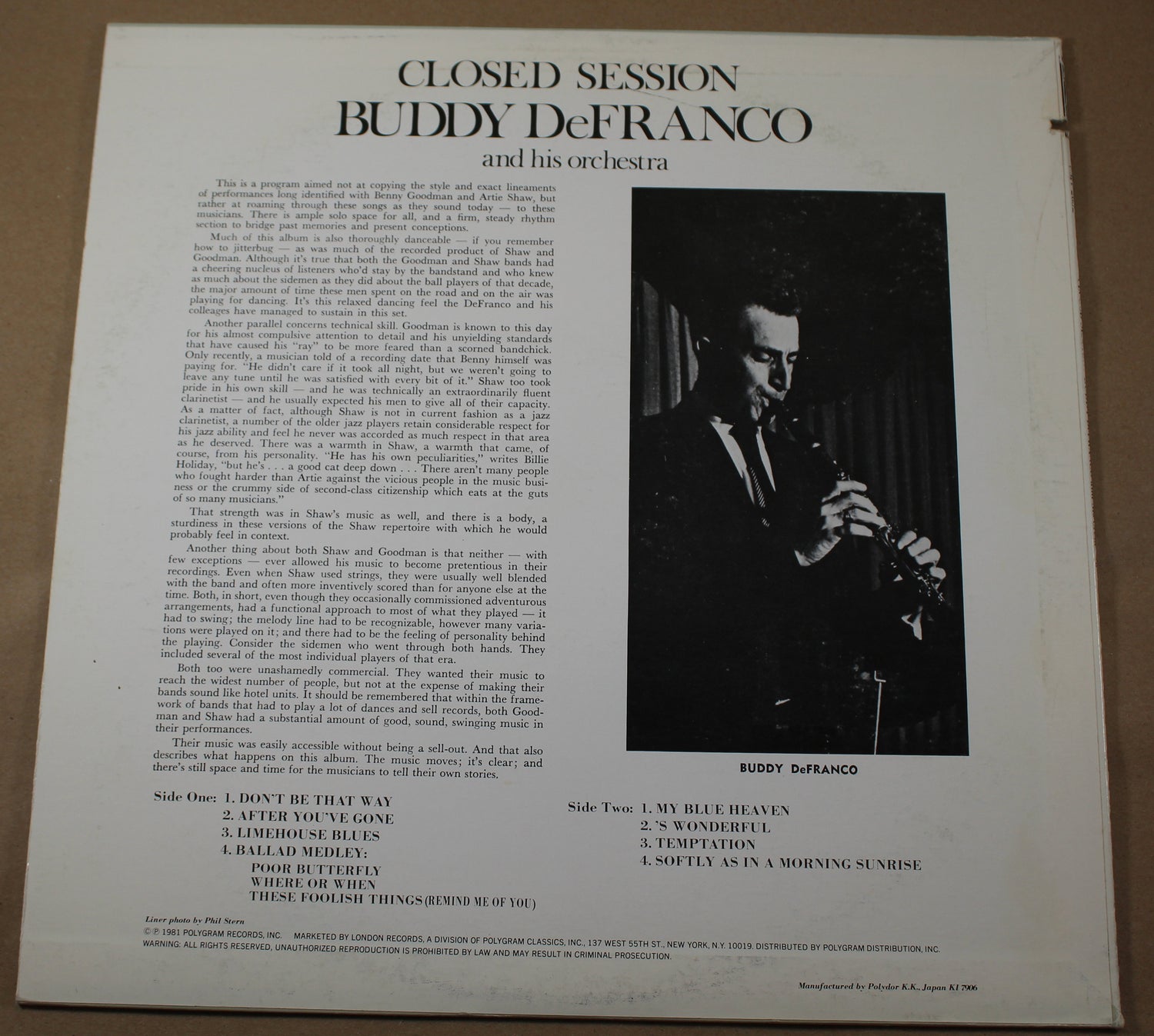 DeFranco, Buddy - Closed Session