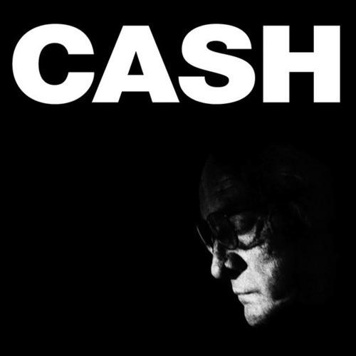  Johnny Cash 'American IV' Black and white album cover featuring a portrait of Johnny Cash with the title 'CASH' in large letters at the top.