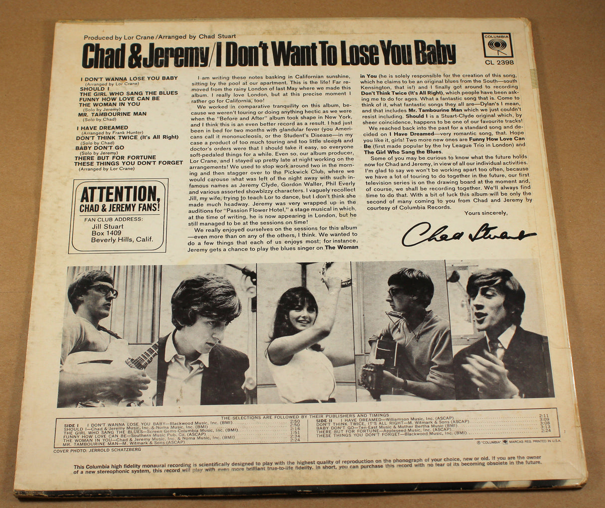 Chad & Jeremy - I Don't Want To Lose You Baby