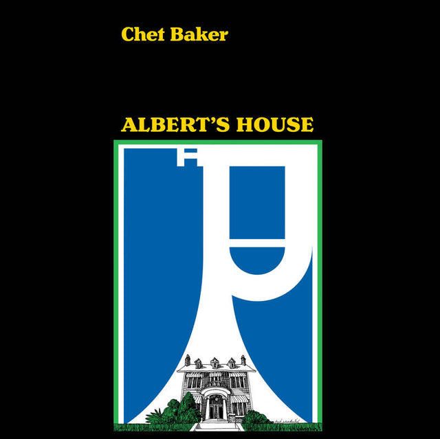 Album cover for 'Albert's House' by Chet Baker with a blue and white design on a black background.