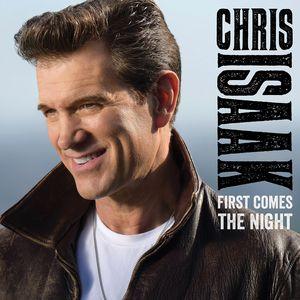 Vinyl record front cover with a picture of Chris Isaak smiling and wearing a brown leather jacket and white t-shirt.