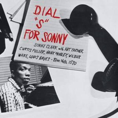 A vinyl record of Sonny Clark's album 'Dial ‘S’ For Sonny' with a black and white photograph of Sonny Clark and the album's title text.