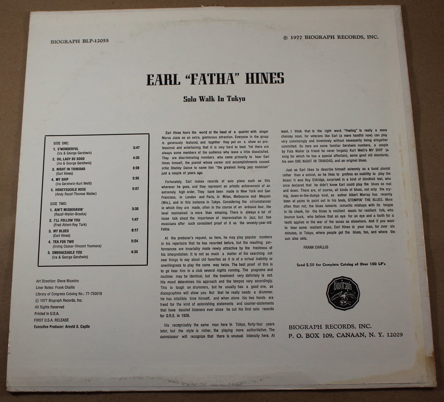 Hines, Earl Fatha - Solo Walk In Tokyo