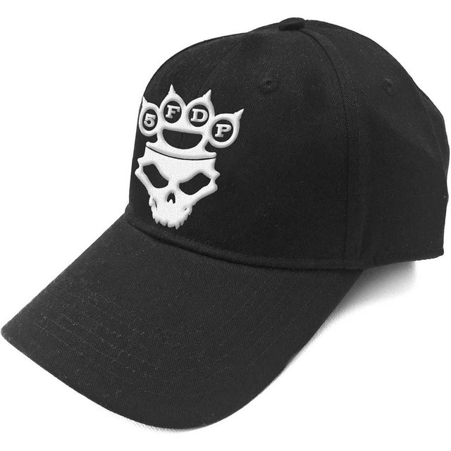 A black baseball cap with the Five Finger Death Punch logo in white and grey on the front.