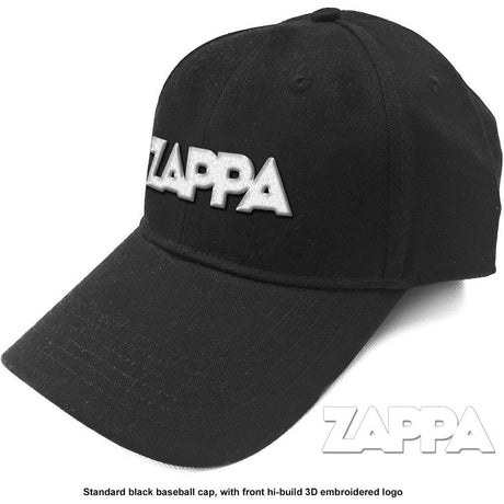 A black baseball cap with the text 'Zappa' embroidered on the front.