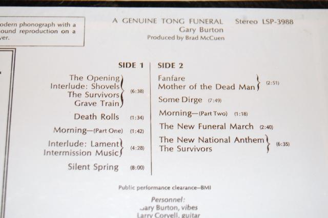 Burton, Gary Quartet - A Genuine Tong Funeral