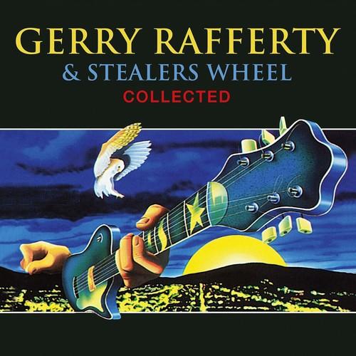 Album cover for 'Collected' by Gerry Rafferty & Stealers Wheel with a guitar and owl illustration.