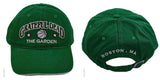 A green baseball cap with 'Grateful Dead' and 'The Garden' text embroidered on the front.