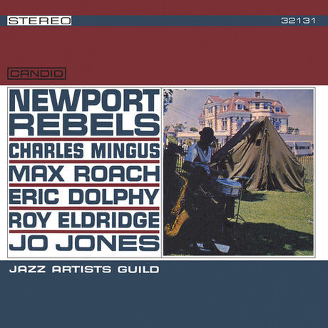 Album cover for 'New Port Rebels' by Jazz Artist Guild featuring photographs of Charles Mingus and Max Roach with the text 'Jazz Artists Guild' and '3211'.