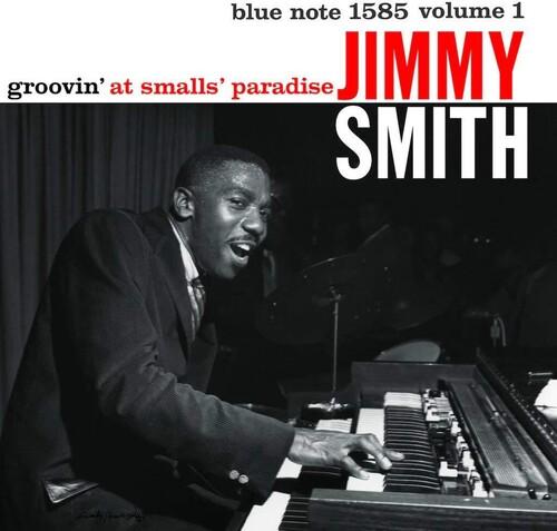 Album cover featuring Jimmy Smith playing the piano with text indicating it's from Blue Note Records.