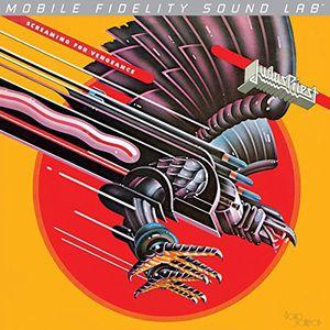 Album cover with mechanical bird design and 'Metallica' logo on a yellow and red background