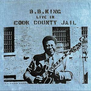Album cover for B.B. King, Live in Cook County Jail, featuring an illustration of B.B. King playing a guitar.