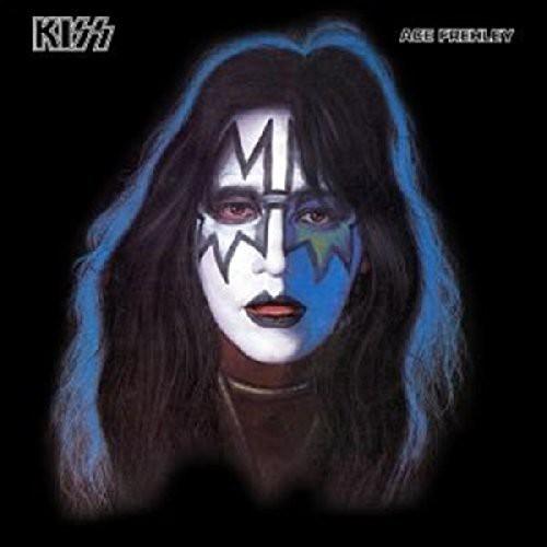 Album cover of Kiss - Ace Frehley featuring a member of the band Kiss with makeup and the band's logo on it