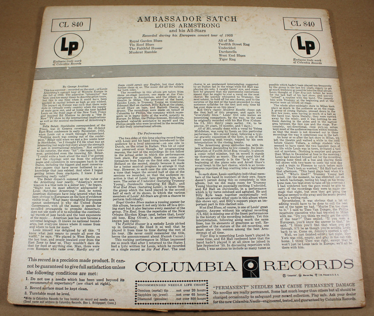 Armstrong, Louis - Ambassador Satch