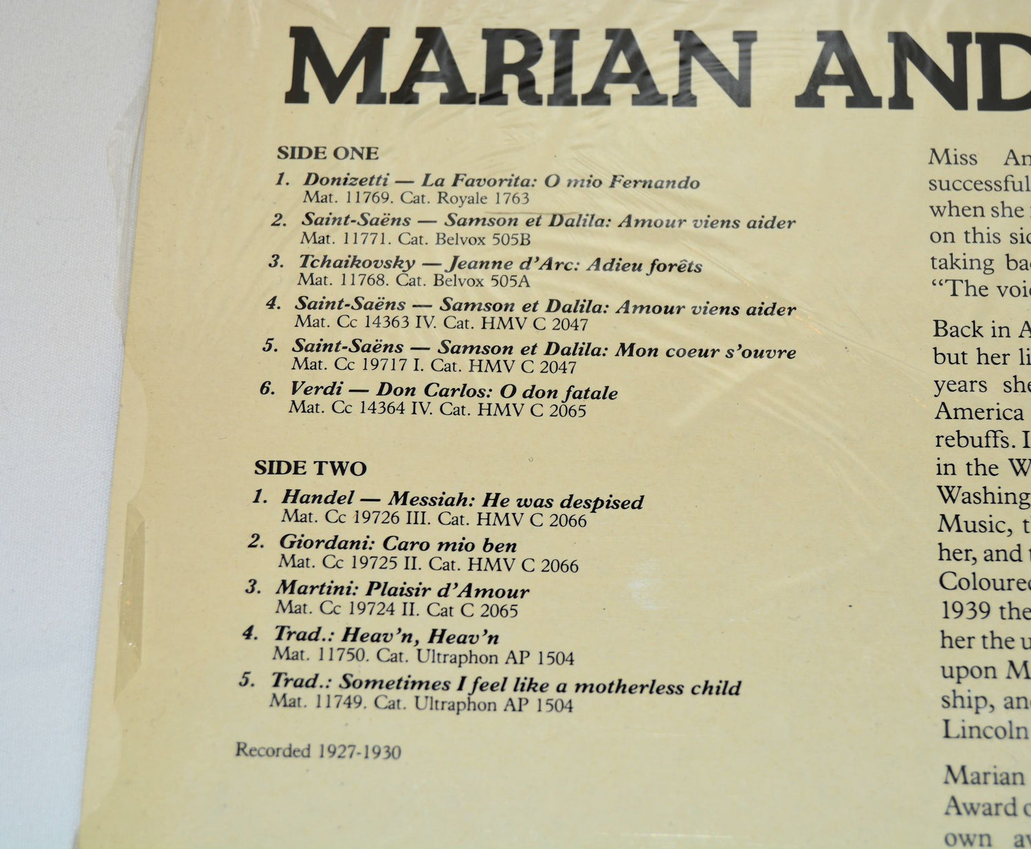 Anderson, Marian - Marian Anderson