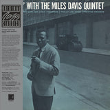 Album cover with a man holding a saxophone and text about the Miles Davis Quintet.
