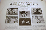 Vinyl record cover for Mirian Anderson's 'The Lady From Philadelphia' featuring five black and white photographs of Mirian Anderson and black text on a white background.