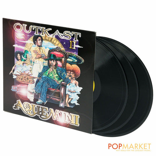 Vinyl record set with 'Outkast' album cover featuring colorful artwork.