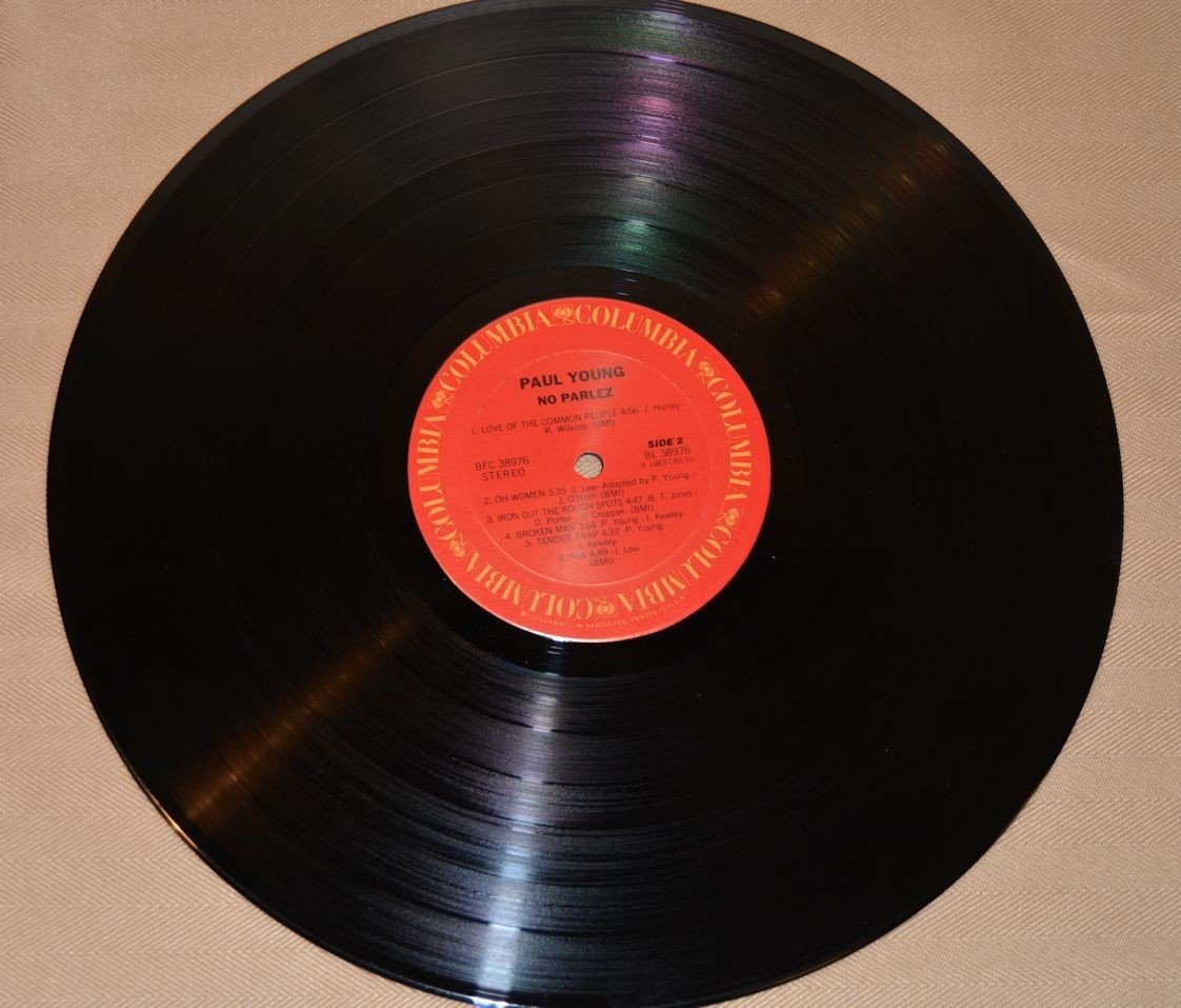 'Paul Young' 'No Parlez' Vinyl Record with a red Columbia label.
