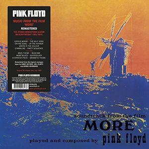 Album cover with windmill and person silhouette, Pink Floyd 'More' soundtrack text.