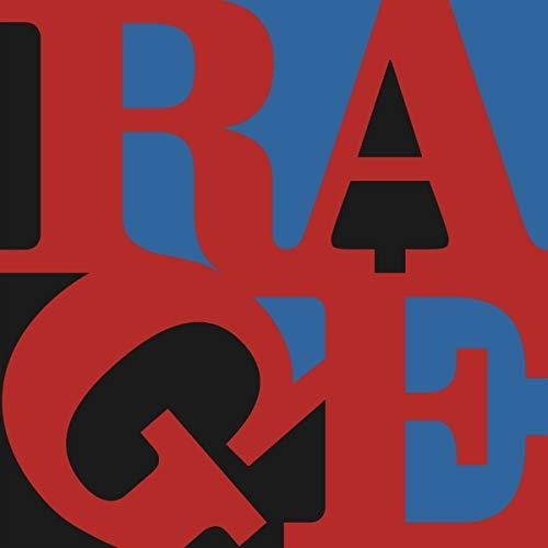 Colorful abstract design with letters 'RAQ' on a blue and red background