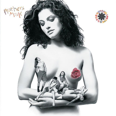 Album cover art for Red Hot Chili Peppers - Mothers Milk featuring a graphic of a mother holding a baby.