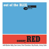 Album cover for 'out of the BLUE' by Sonny Red with a blue and red design.