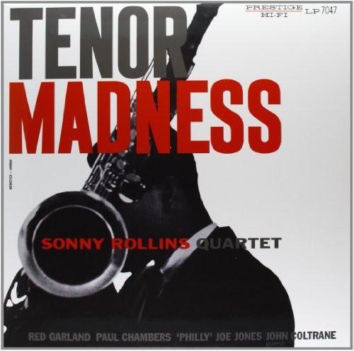 Album cover of 'Tenor Madness' by Sonny Rollins Quartet with a saxophonist holding a saxophone.