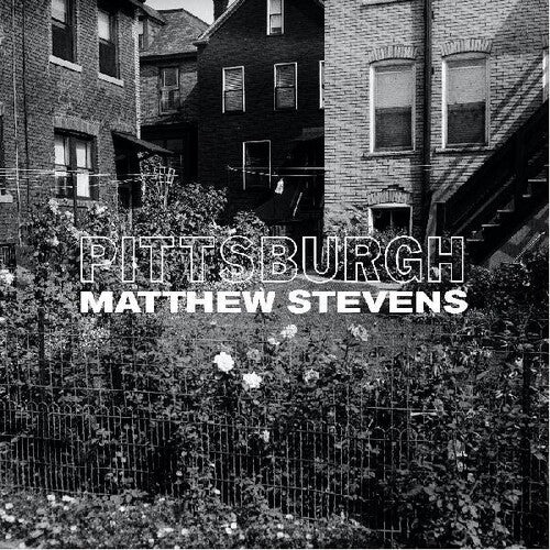Album cover featuring the title 'Pittsburgh' by Matthew Stevens with a black and white photo of a residential area.