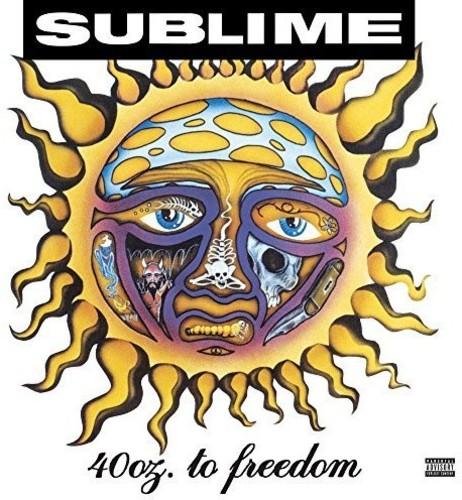 Album cover art for Sublime's 40oz. to Freedom featuring a stylized sun with a face.