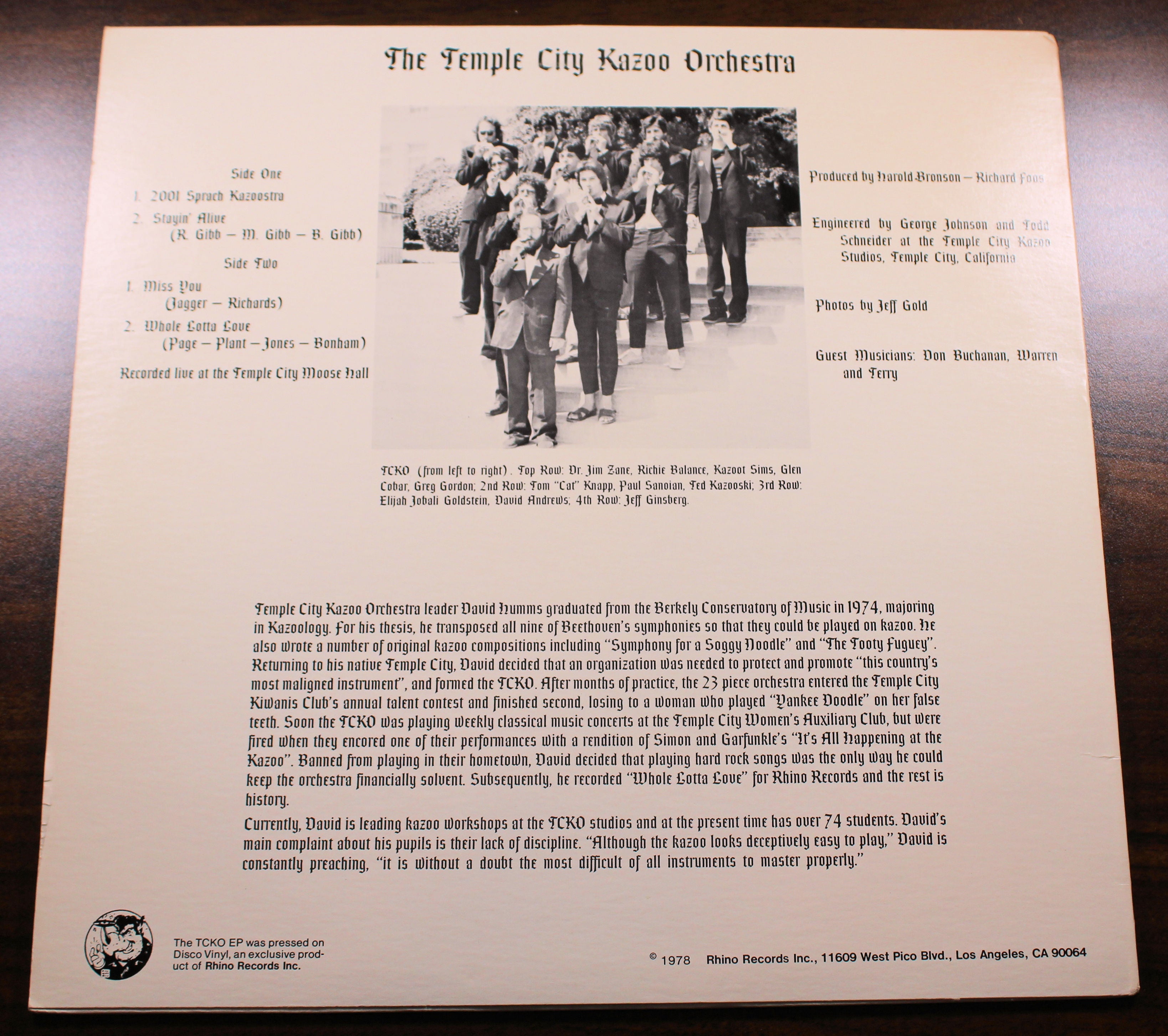 Temple City Kazoo Orchestra Some Kazoos Joe's Albums