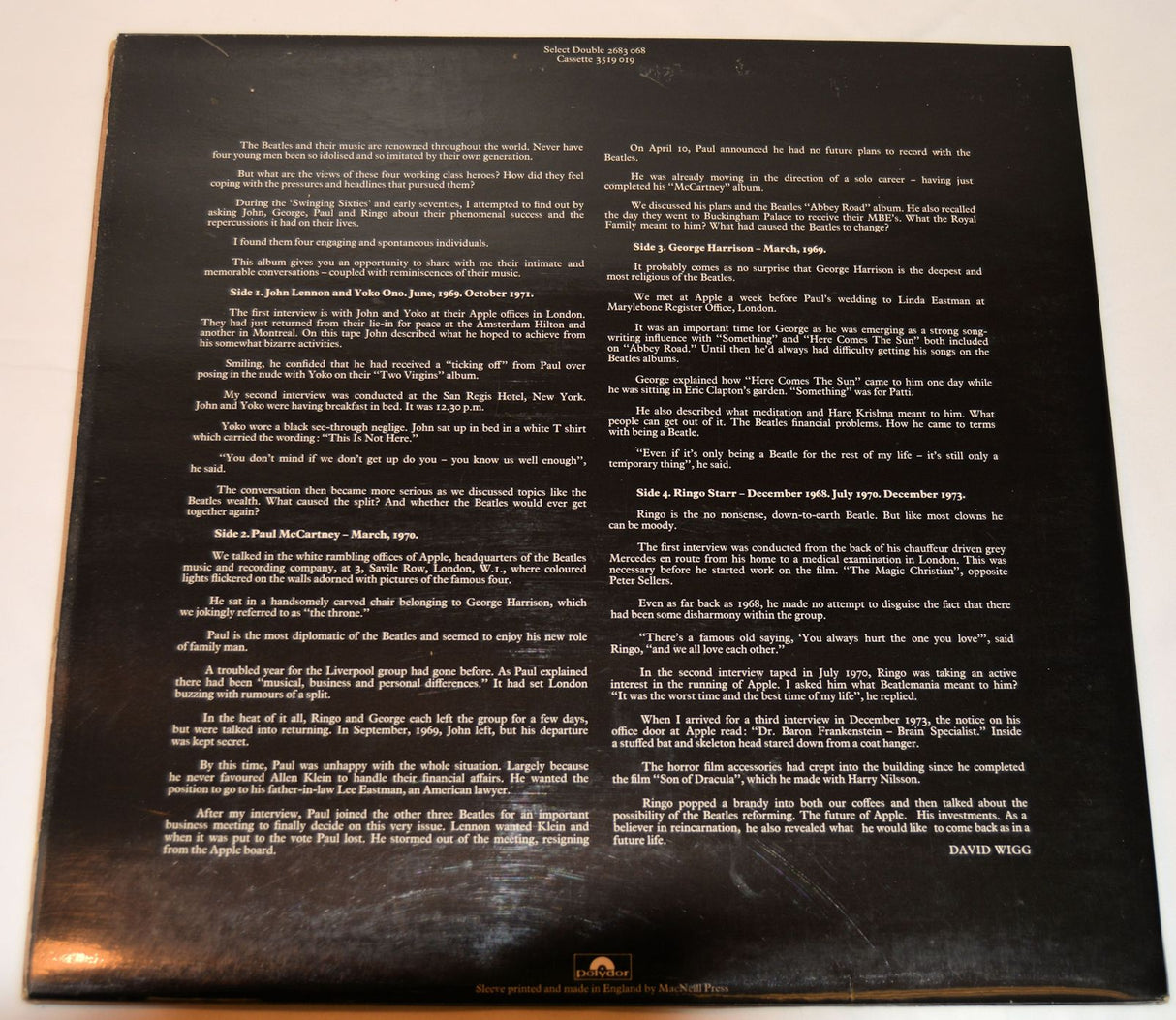 Beatles, The - Tapes, David Wigg Interviews