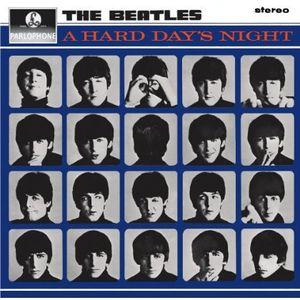 The product image shows the cover of a vinyl record album titled 'The Beatles - A Hard Day's Night'. The album cover features a grid of black and white photos of the band members, The Beatles, arranged in a pattern.
