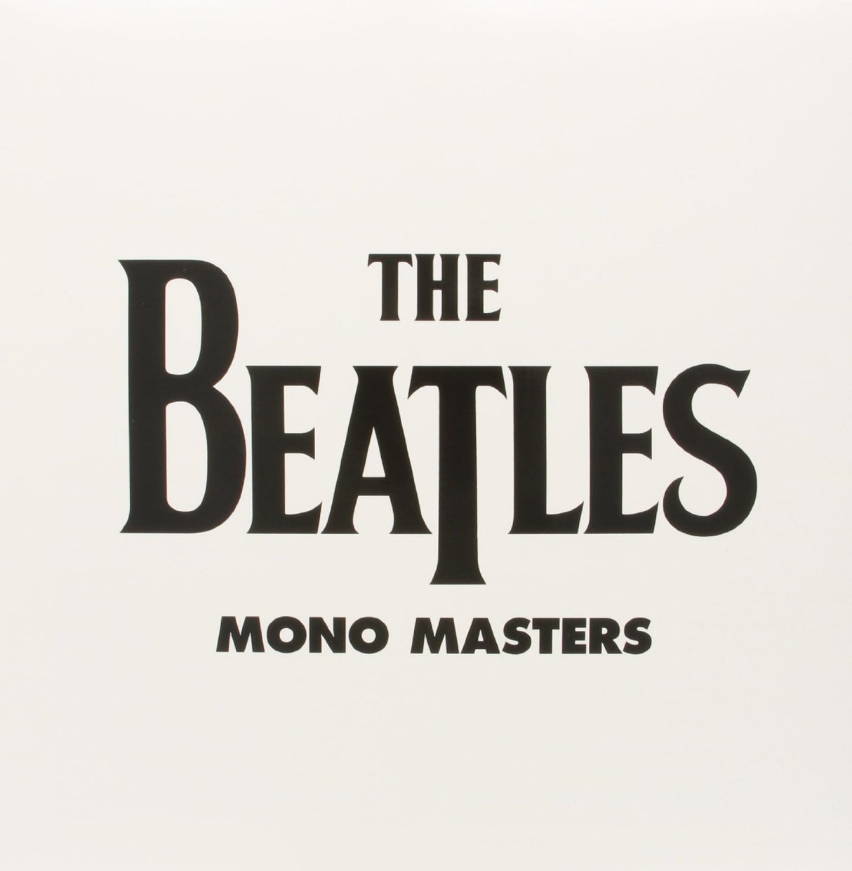 Album cover for 'The Beatles Mono Masters' with black text on a white background